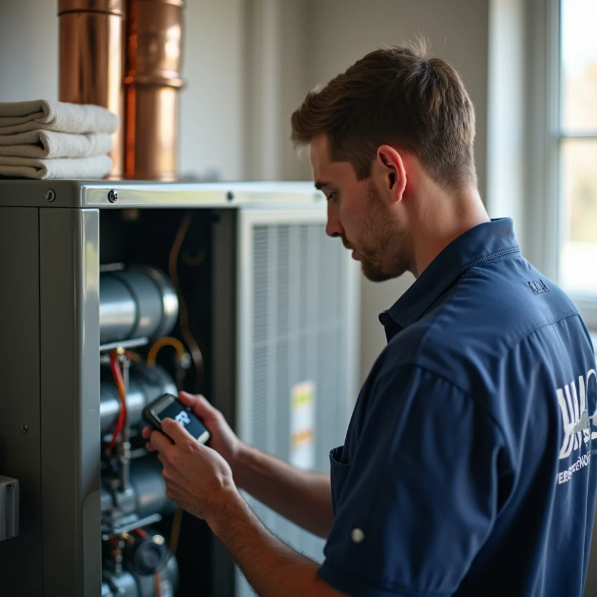 Dual fuel hybrid heating setup pairing heat pump with gas furnace
